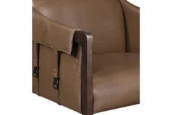 Senfield Molasses Faux Leather Walnut Frame Accent Chair 10 Senfield Molasses Faux Leather Walnut Frame Accent Chair -Furniluxe 316105 brown plywood accent chair detail 46