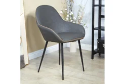 Pepper Smoke Chair With Black Frame -Furniluxe 316110 grey plywood accent chair room 85