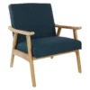 Tommy Klein Azure Chair With Brushed Finish Frame -Furniluxe 316113 blue plywood accent chair signature 01