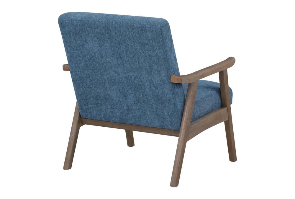 Tommy Navy Armchair With Brushed Brown Finish Frame 4 Tommy Navy Armchair With Brushed Brown Finish Frame - Image 2