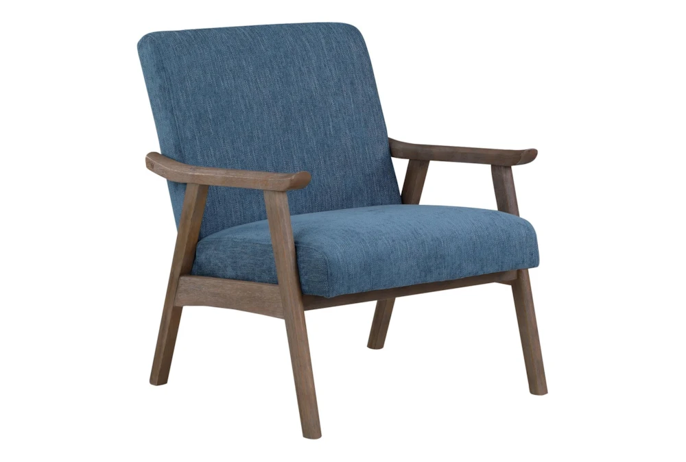 Tommy Navy Armchair With Brushed Brown Finish Frame 3 Tommy Navy Armchair With Brushed Brown Finish Frame