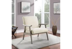 Tommy Linen Armchair With Brushed Grey Finish Frame -Furniluxe 316124 white plywood accent chair room 85