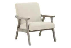 Tommy Linen Armchair With Brushed Grey Finish Frame