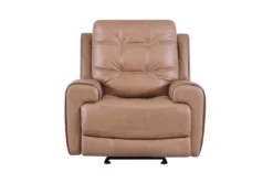 Rainier Leather Power Glider Recliner With Power Headrest & USB