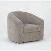 Oslin 35" Swivel Accent Chair By Nate Berkus + Jeremiah Brent -Furniluxe 316787 brown fabric swivel signature 01