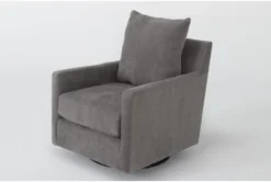Bonaterra Charcoal Swivel Glider Chair -Furniluxe 317501 grey fabric swivel glider detail 44