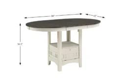 Henry White 47" Counter Table -Furniluxe 318656 white wood counter height set detail 44
