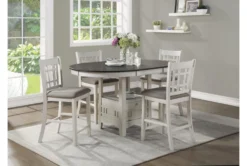 Henry White 47" Counter Table -Furniluxe 318656 white wood counter height set room 85