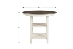 Taylor Brown/White 42" Counter Table -Furniluxe 318661 brown wood counter height set detail 44