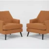 Celestino Copper Accent Chairs, Set Of 2 -Furniluxe 320141 orange fabric accent chair signature 01