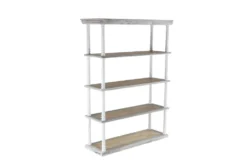 64" Brown Wood Farmhouse Shelving Unit -Furniluxe 320262 brown mdf bookcase material 76