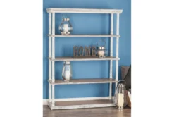 64" Brown Wood Farmhouse Shelving Unit -Furniluxe 320262 brown mdf bookcase room 85