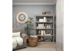 64" Brown Wood Farmhouse Shelving Unit -Furniluxe 320262 brown mdf bookcase room 87