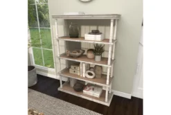 64" Brown Wood Farmhouse Shelving Unit -Furniluxe 320262 brown mdf bookcase room 88