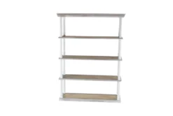 64" Brown Wood Farmhouse Shelving Unit