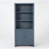 Westlawn 72" Blue Bookcase With Doors 1 Westlawn 72" Blue Bookcase With Doors -Furniluxe 320494 blue wood bookcase signature 01