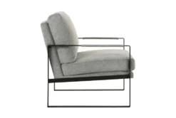 Tina Light Gray Accent Chair With Black Frame -Furniluxe 320682 grey fabric accent chair detail 45