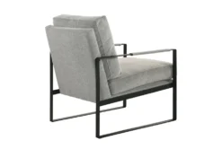 Tina Light Gray Accent Chair With Black Frame -Furniluxe 320682 grey fabric accent chair detail 46