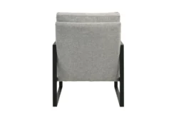 Tina Light Gray Accent Chair With Black Frame -Furniluxe 320682 grey fabric accent chair detail 47