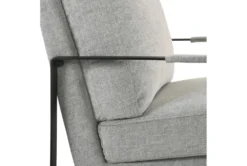 Tina Light Gray Accent Chair With Black Frame -Furniluxe 320682 grey fabric accent chair detail 48