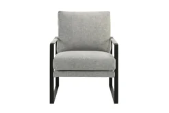 Tina Light Gray Accent Chair With Black Frame