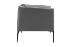 Mani Gray Lounge Chair With Matte Black Legs -Furniluxe 320686 grey leather accent chair detail 45