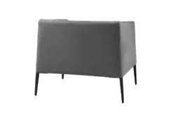 Mani Gray Lounge Chair With Matte Black Legs -Furniluxe 320686 grey leather accent chair detail 46