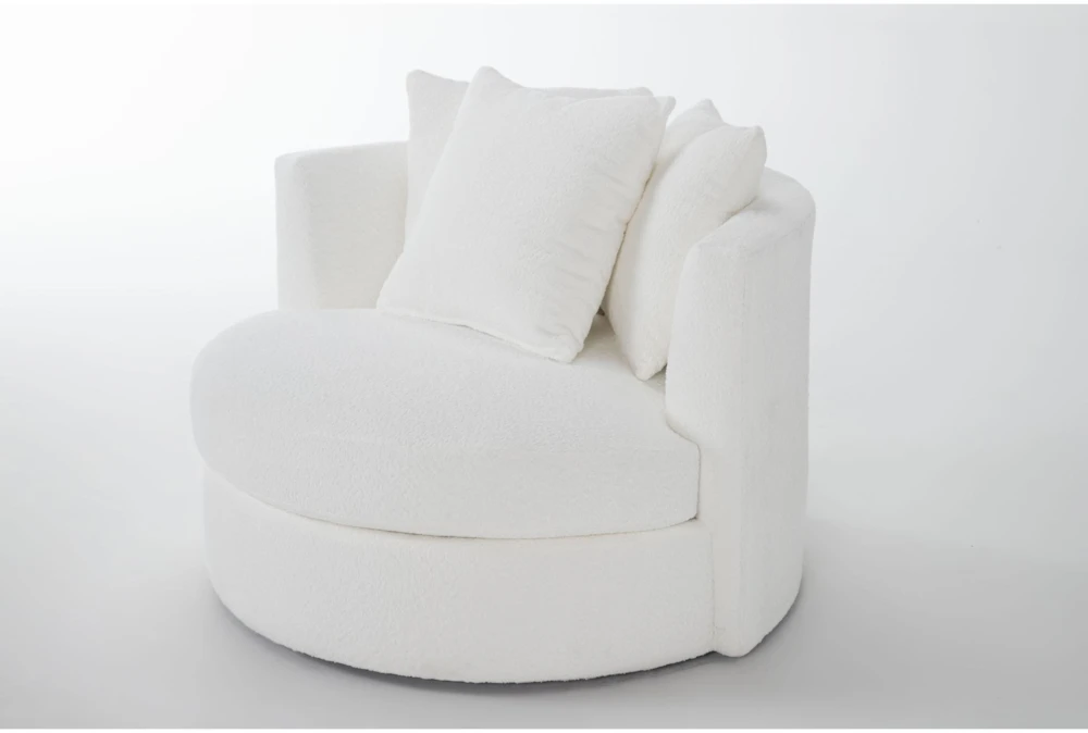 Nest III Gibson 49" White Swivel Cuddler 5 Nest III Gibson 49" White Swivel Cuddler - Image 3
