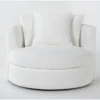 Nest III Gibson 49" White Swivel Cuddler -Furniluxe 321237 white fabric swivel cuddler signature 01
