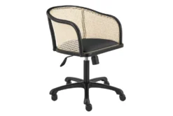 Furniluxe -Furniluxe 321588 black velvet office chair detail 44