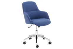 Mona Office Chair In Blue Fabric With Polished Aluminum Base -Furniluxe 321646 blue polyester office chair detail 45