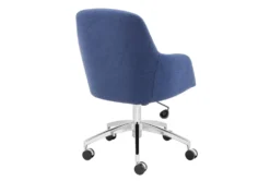 Mona Office Chair In Blue Fabric With Polished Aluminum Base -Furniluxe 321646 blue polyester office chair detail 47