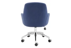 Mona Office Chair In Blue Fabric With Polished Aluminum Base -Furniluxe 321646 blue polyester office chair detail 48