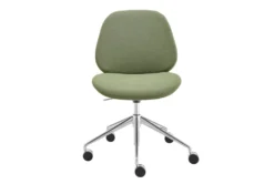 Lior Green Office Chair With Polished Aluminum Base