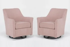 Samira Blush Swivel Glider Chairs, Set Of 2