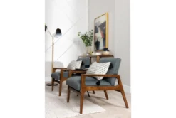 Derick Slate Accent Chairs, Set Of 2 -Furniluxe 322562 grey fabric accent chair room 86