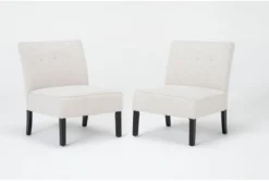 Rosie Linen Accent Chairs, Set Of 2