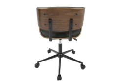 Linnea Walnut + Black Faux Leather Swivel Adjustable Office Chair -Furniluxe 323462 back 82