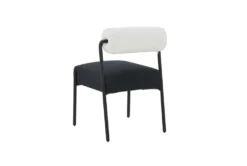 Jole Cream And Black Linen Dining Chair Set Of 2 -Furniluxe 325869 white velvet dining chair back 82