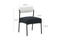 Jole Cream And Black Linen Dining Chair Set Of 2 -Furniluxe 325869 white velvet dining chair detail 44