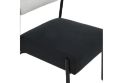 Jole Cream And Black Linen Dining Chair Set Of 2 -Furniluxe 325869 white velvet dining chair detail 45