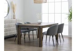 Amos 71-91" Extension Dining Table -Furniluxe 85249 grey wood dining table room 86