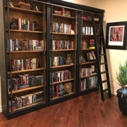 Barton 103" Bookcase With Ladder -Furniluxe normal 2